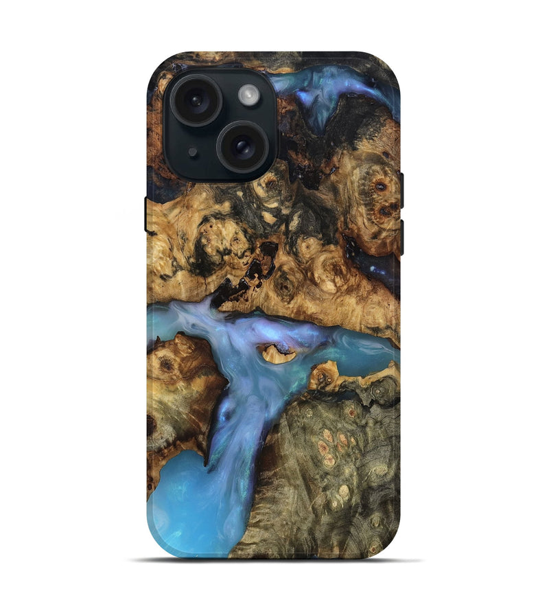 iPhone 15 Wood Live Edge Phone Case - Ashly (Clear, 819127)