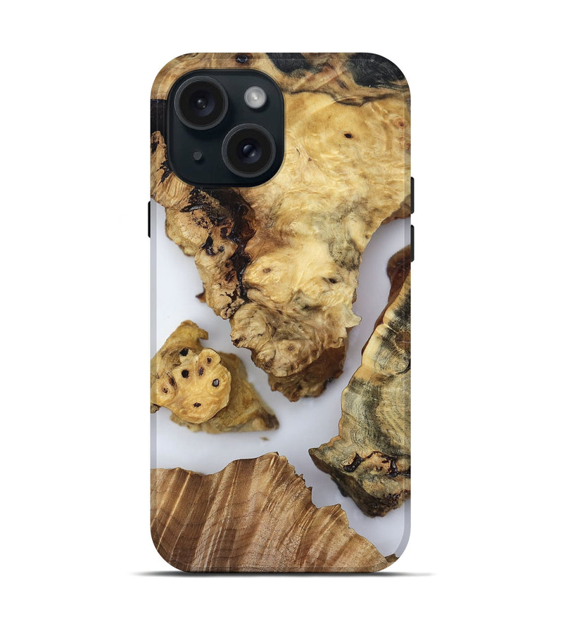 iPhone 15 Wood Live Edge Phone Case - Javier (Clear, 819130)