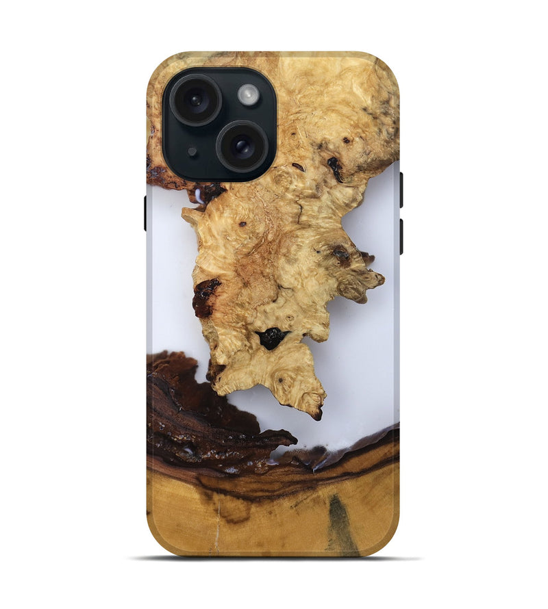 iPhone 15 Wood Live Edge Phone Case - Renata (Clear, 819131)