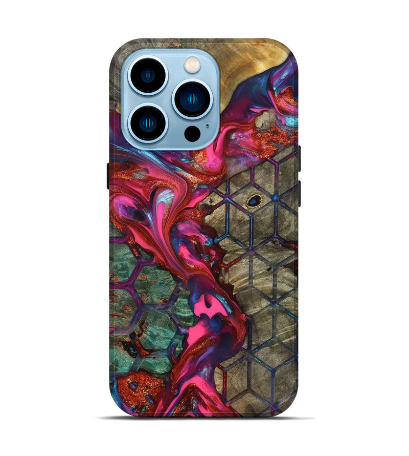 iPhone 14 Pro Wood Live Edge Phone Case - Ayah (Pattern, 819132)