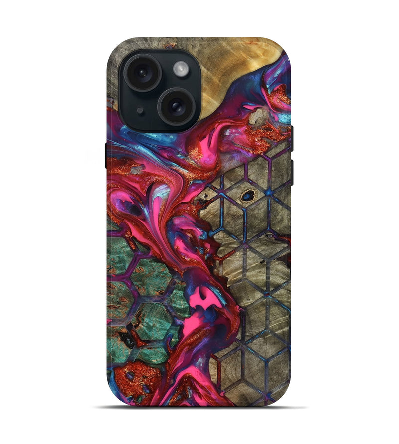 iPhone 15 Wood Live Edge Phone Case - Ayah (Pattern, 819132)