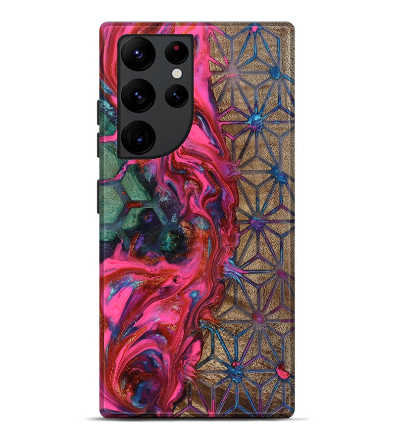 Galaxy S22 Ultra Wood Live Edge Phone Case - Kian (Neon, 819134)
