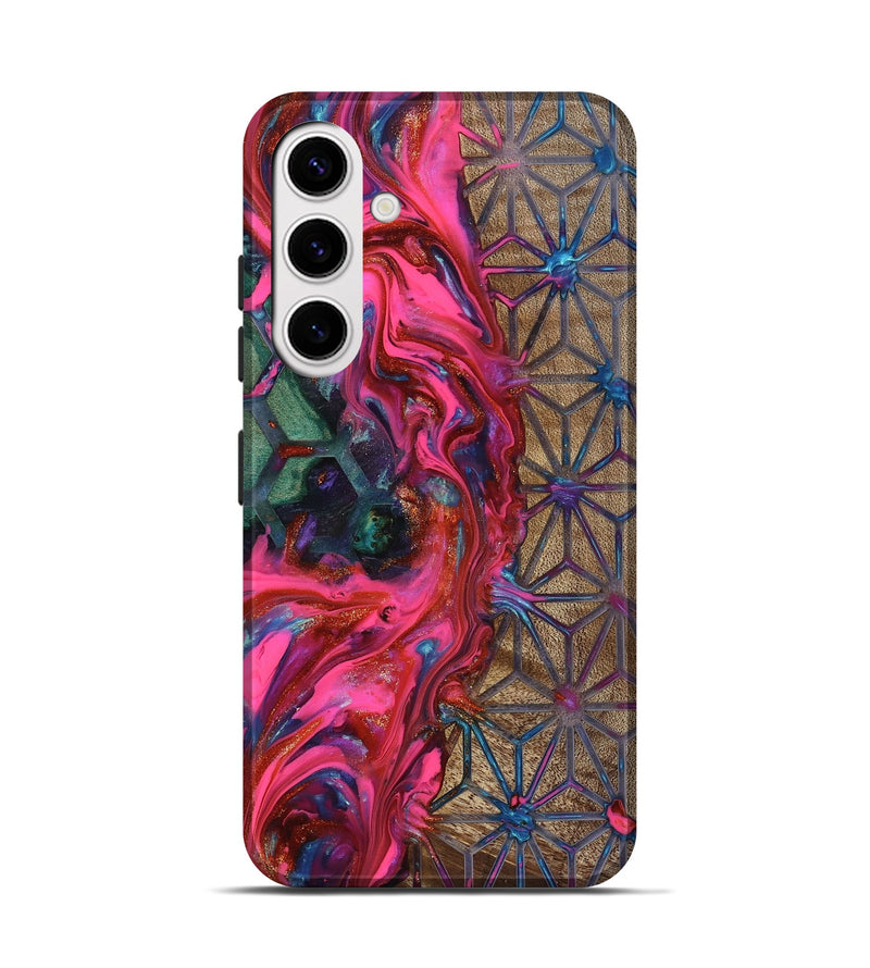 Galaxy S25 Wood Live Edge Phone Case - Kian (Neon, 819134)