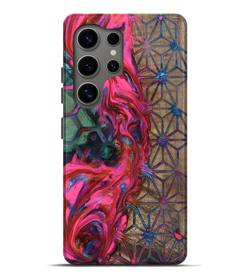 Galaxy S25 Ultra Wood Live Edge Phone Case - Kian (Neon, 819134)
