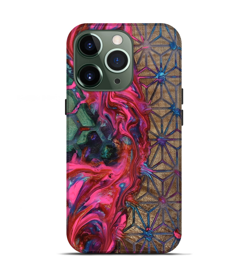 iPhone 13 Pro Wood Live Edge Phone Case - Kian (Neon, 819134)
