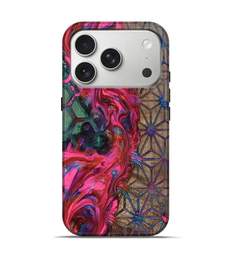 iPhone 17 Pro Wood Live Edge Phone Case - Kian (Neon, 819134)