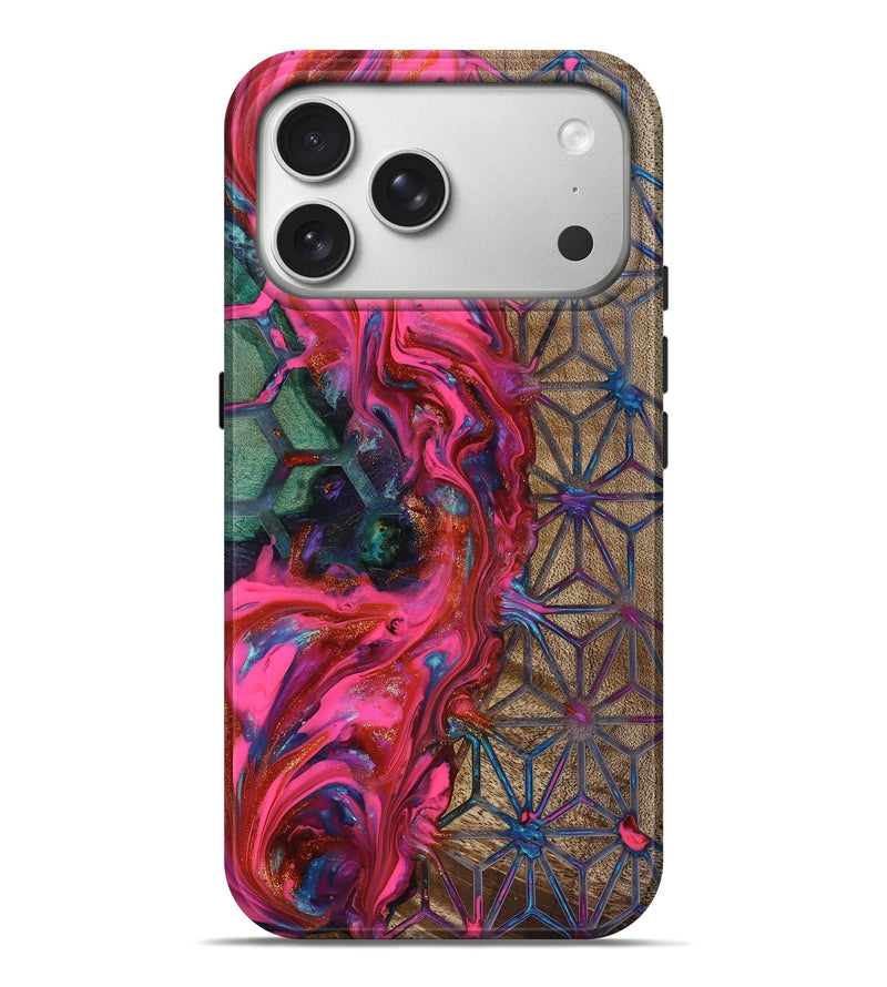 iPhone 17 Pro Max Wood Live Edge Phone Case - Kian (Neon, 819134)