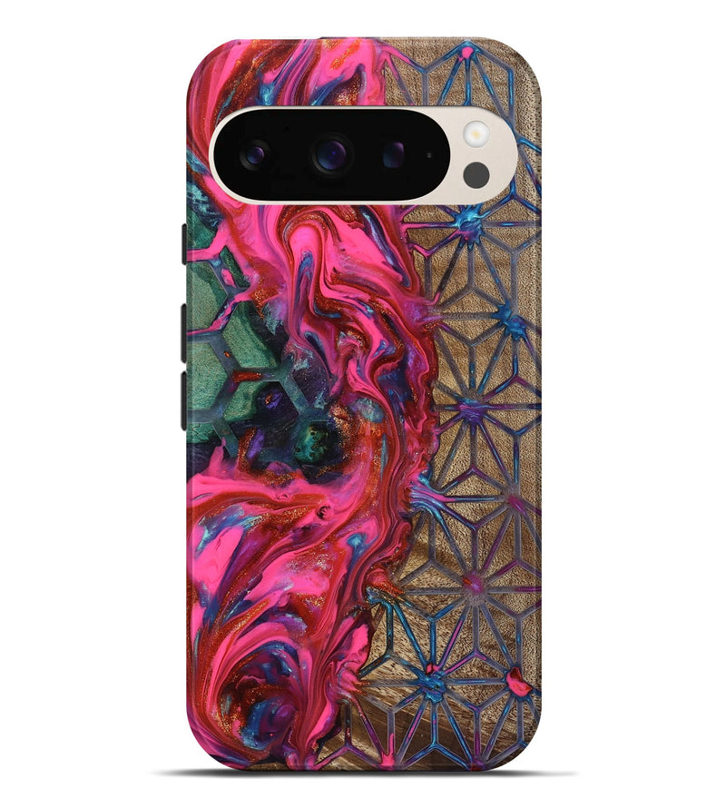 Pixel 9 Pro XL Wood Live Edge Phone Case - Kian (Neon, 819134)