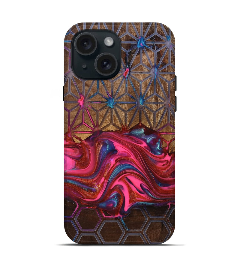 iPhone 15 Wood Live Edge Phone Case - Tomeka (Pattern, 819135)