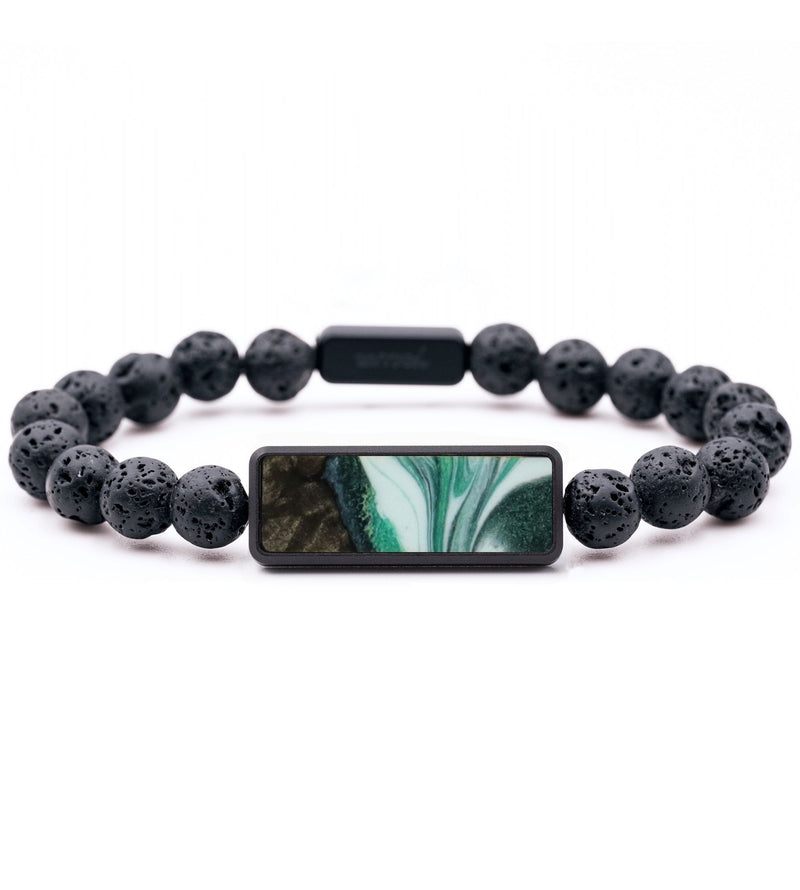 Lava Bead Wood Bracelet - Weston (Green, 819149)