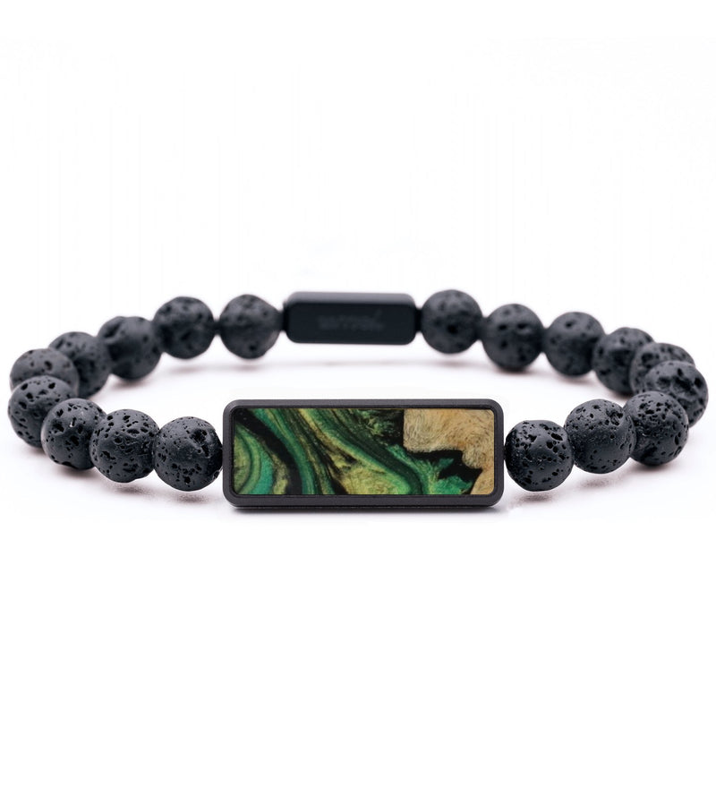 Lava Bead Wood Bracelet - Sophie (Green, 819150)