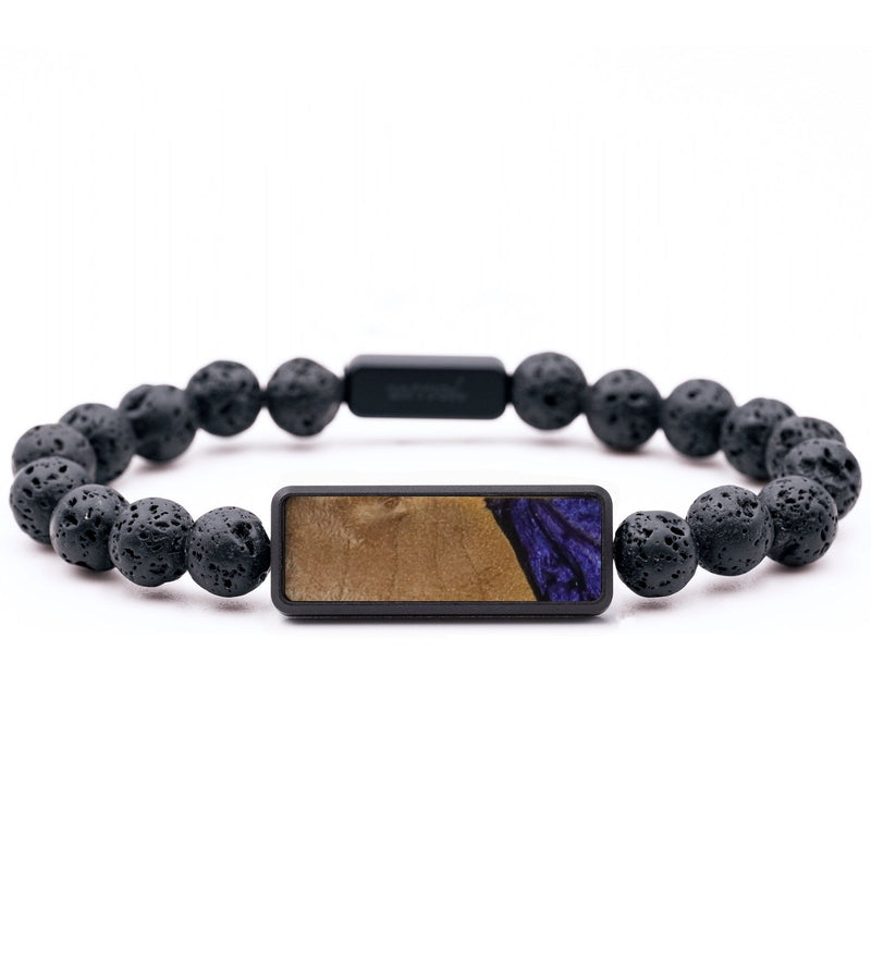 Lava Bead Wood Bracelet - Cesar (Purple, 819154)