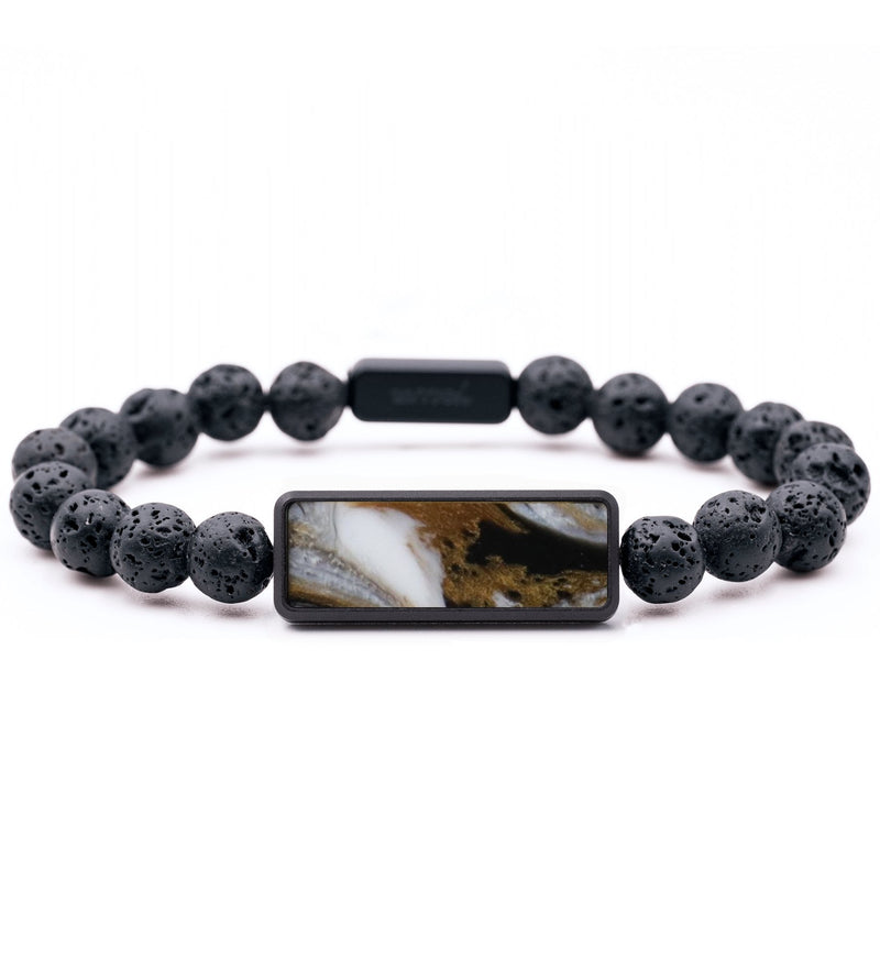 Lava Bead ResinArt Bracelet - Zara (Black & White, 819160)