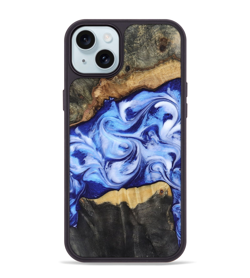 iPhone 15 Plus Wood Phone Case - Jones (Blue, 819172)
