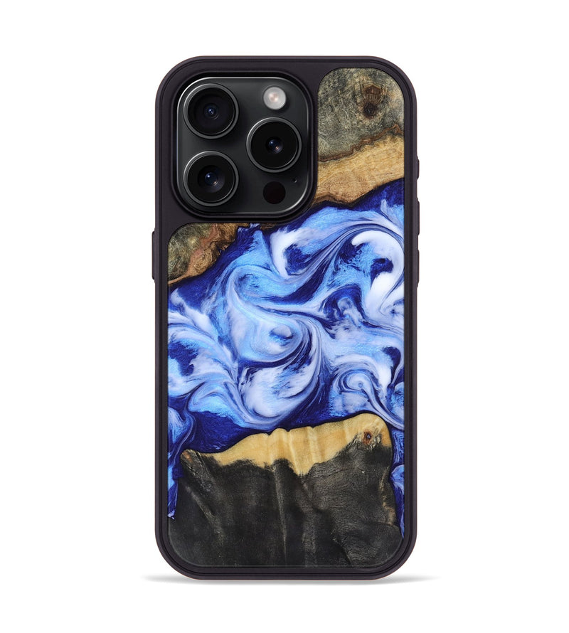 iPhone 15 Pro Wood Phone Case - Jones (Blue, 819172)
