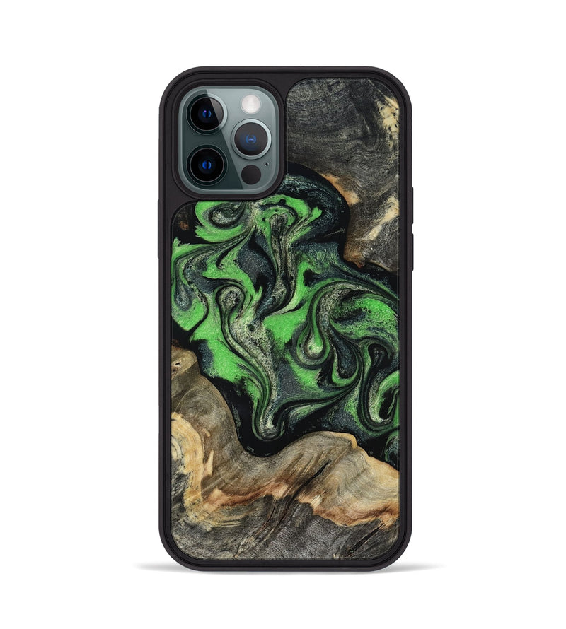 iPhone 12 Pro Wood Phone Case - Eulalia (Green, 819173)