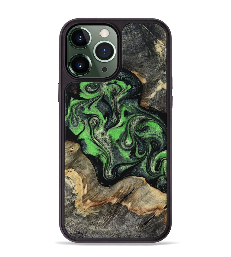 iPhone 13 Pro Max Wood Phone Case - Eulalia (Green, 819173)