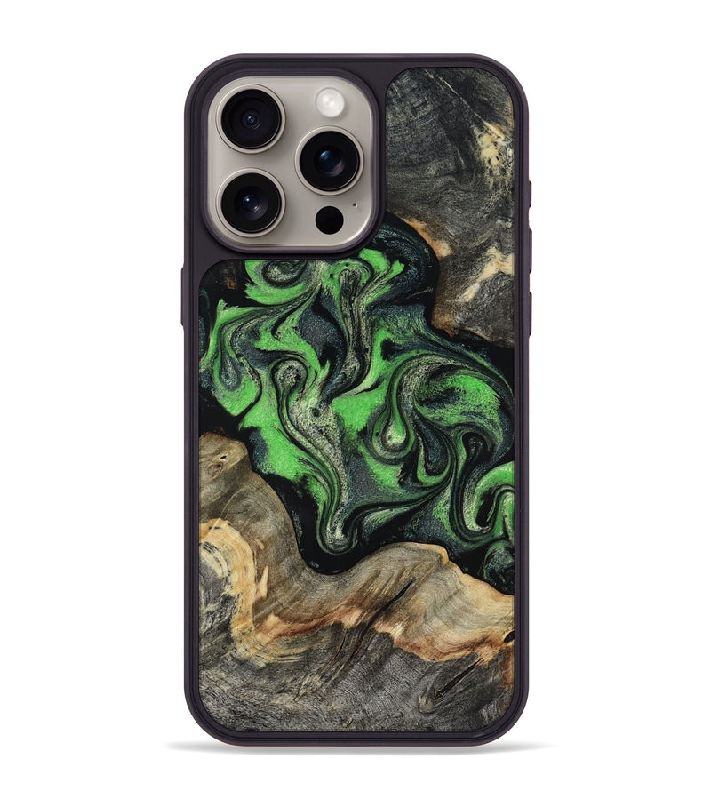 iPhone 15 Pro Max Wood Phone Case - Eulalia (Green, 819173)