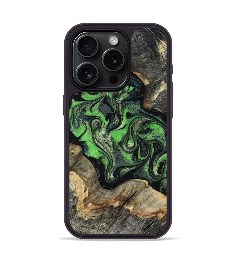iPhone 15 Pro Wood Phone Case - Eulalia (Green, 819173)