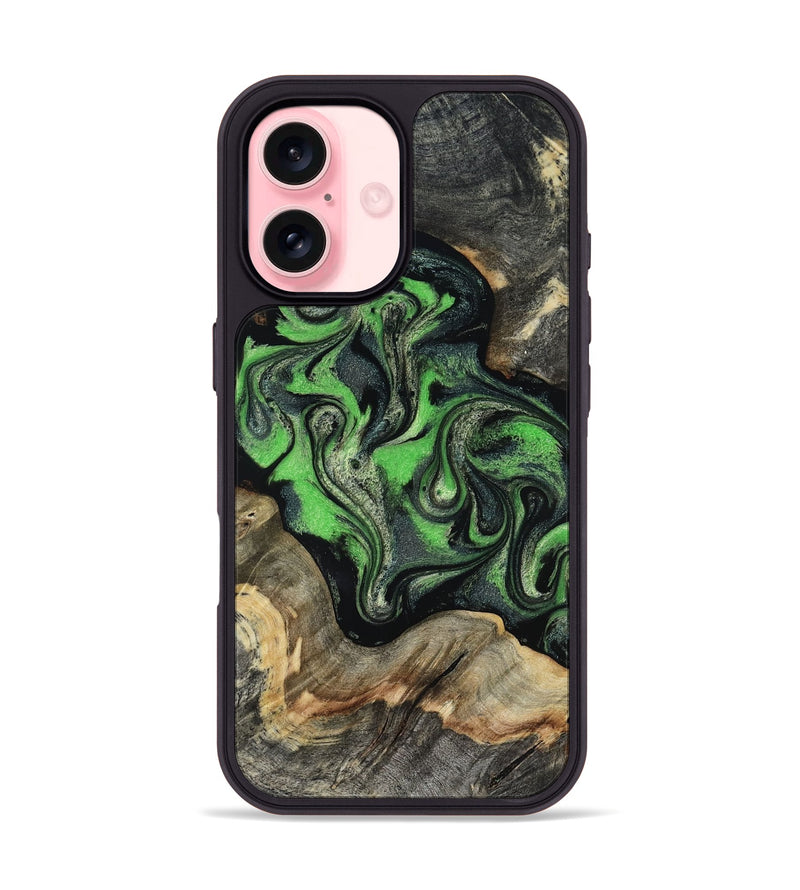 iPhone 16 Wood Phone Case - Eulalia (Green, 819173)