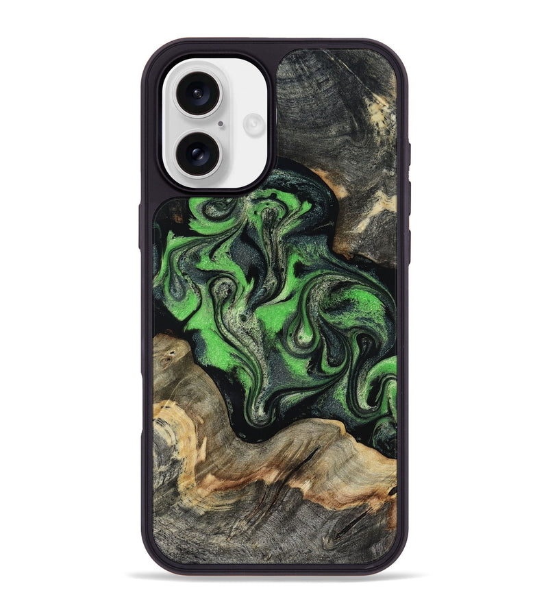 iPhone 16 Plus Wood Phone Case - Eulalia (Green, 819173)