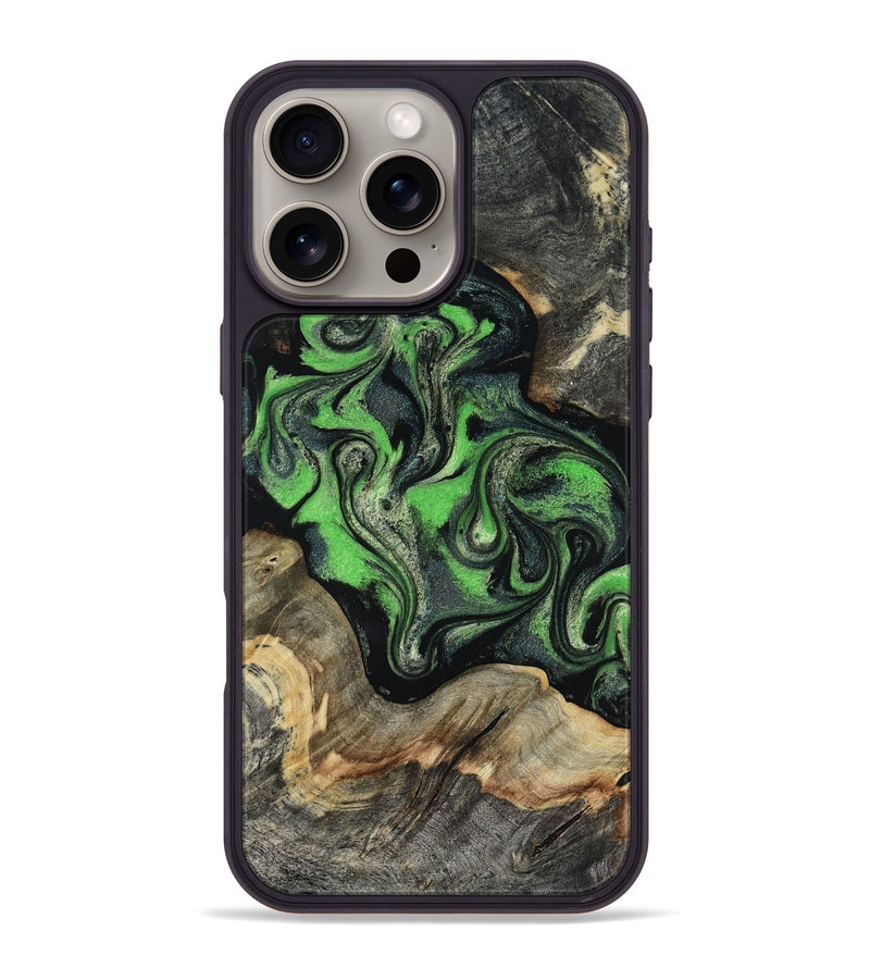 iPhone 16 Pro Max Wood Phone Case - Eulalia (Green, 819173)