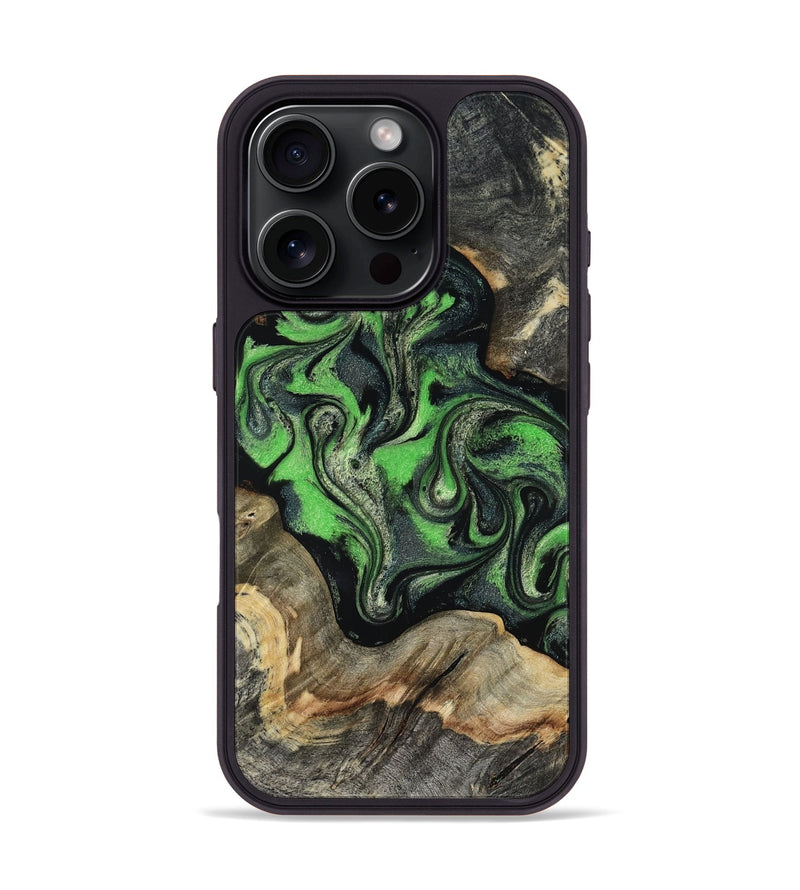 iPhone 16 Pro Wood Phone Case - Eulalia (Green, 819173)
