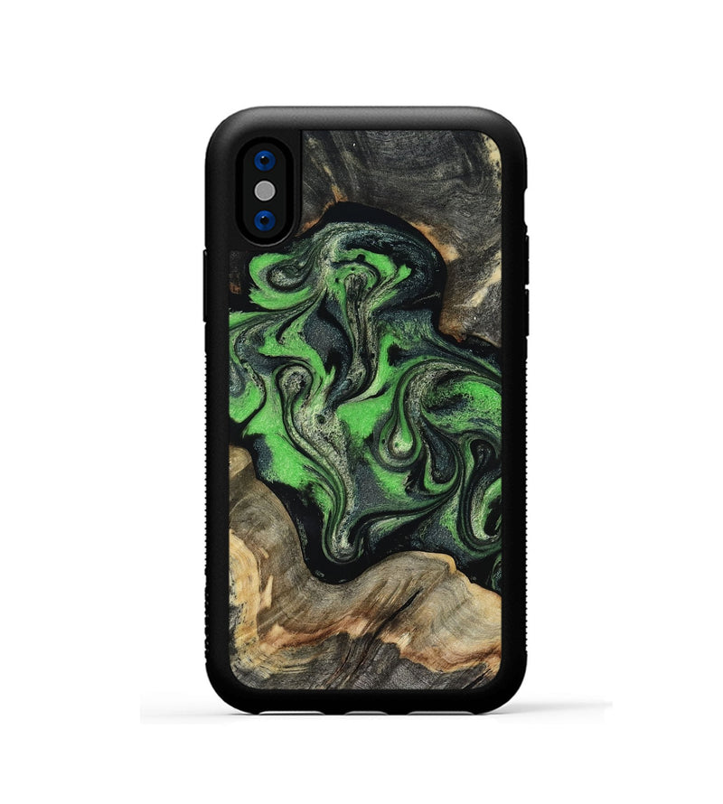 iPhone Xs Wood Phone Case - Eulalia (Green, 819173)