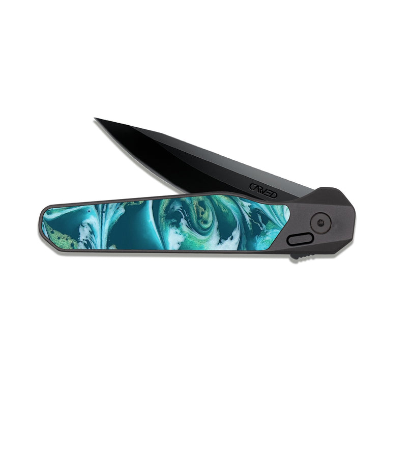 EDC Dark Slate ResinArt Pocket Knife - Bettie (Green, 819174)