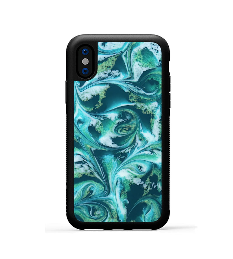iPhone Xs ResinArt Phone Case - Bettie (Green, 819174)