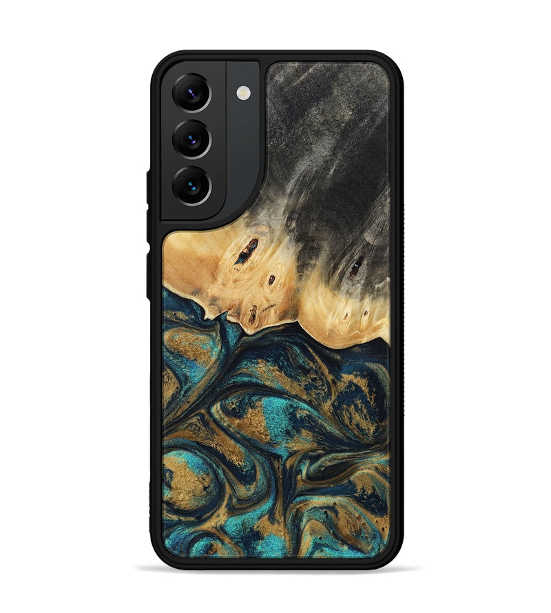 Galaxy S22 Plus Wood Phone Case - Agnes (Teal & Gold, 819175)