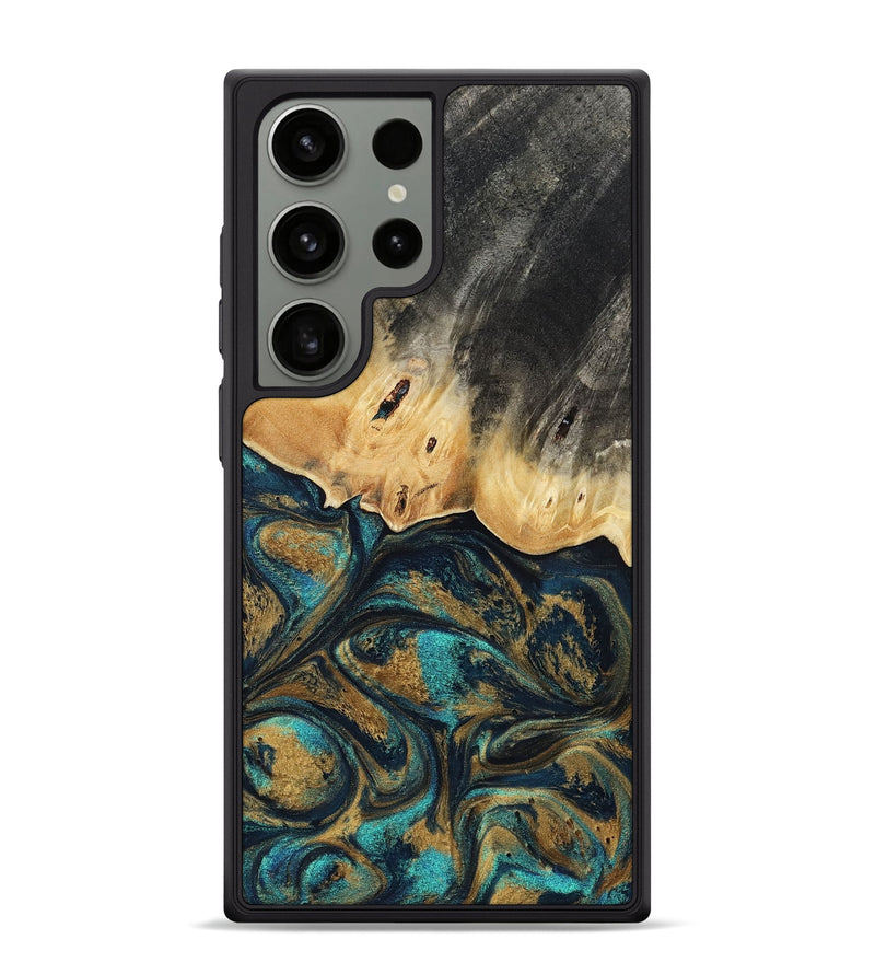 Galaxy S24 Ultra Wood Phone Case - Agnes (Teal & Gold, 819175)
