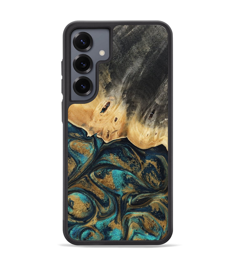 Galaxy S25 Plus Wood Phone Case - Agnes (Teal & Gold, 819175)
