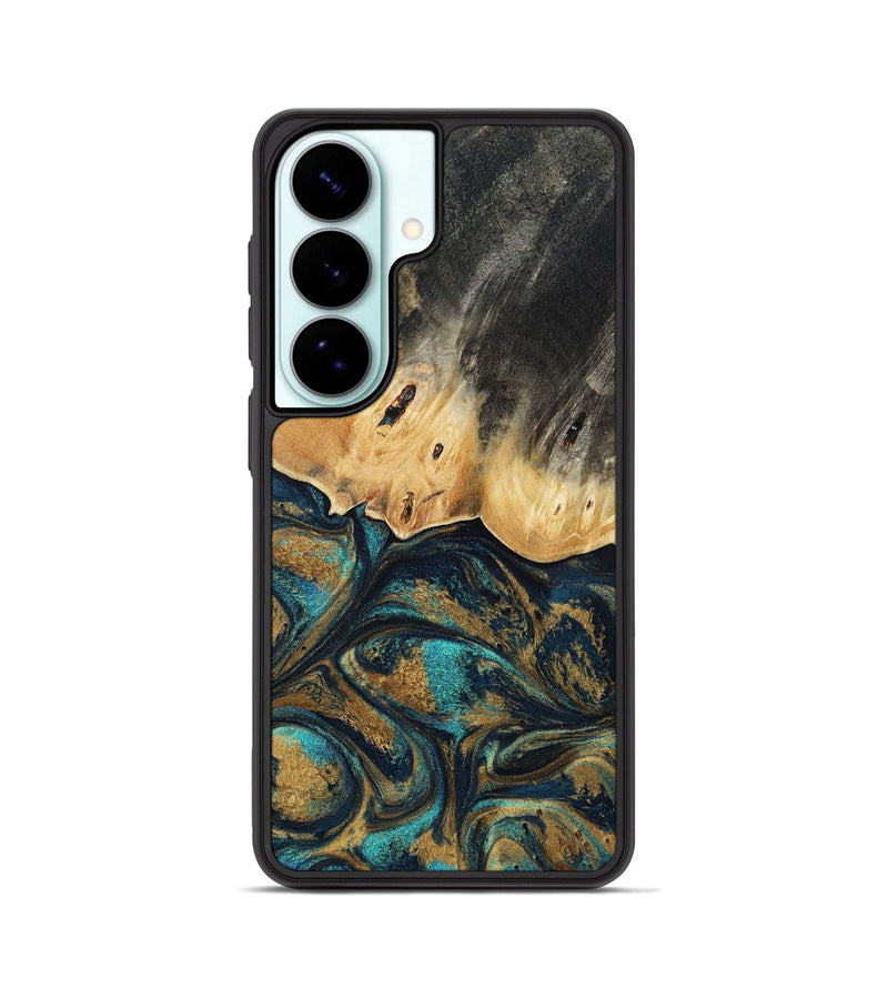 Galaxy S26 Wood Phone Case - Agnes (Teal & Gold, 819175)