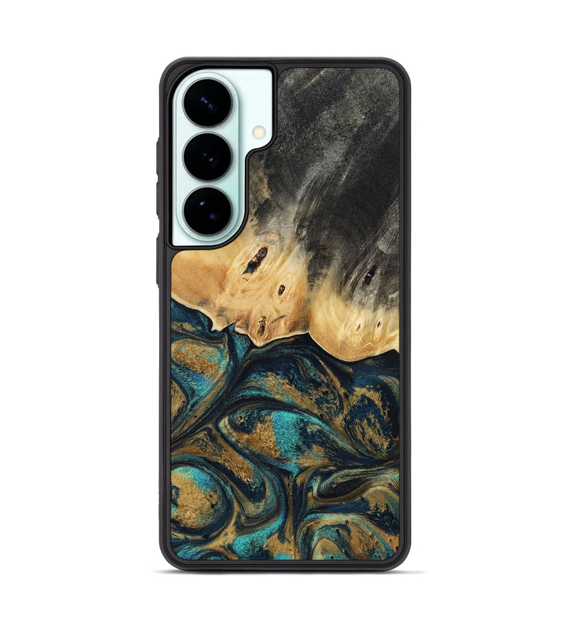Galaxy S26 Plus Wood Phone Case - Agnes (Teal & Gold, 819175)