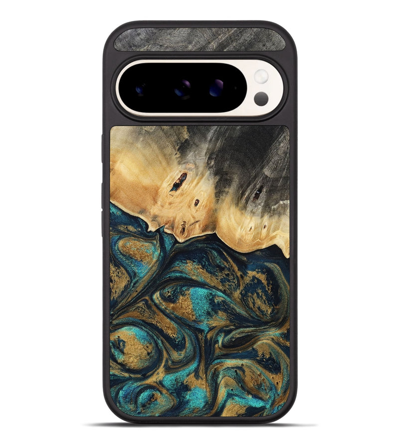 Pixel 9 Pro XL Wood Phone Case - Agnes (Teal & Gold, 819175)