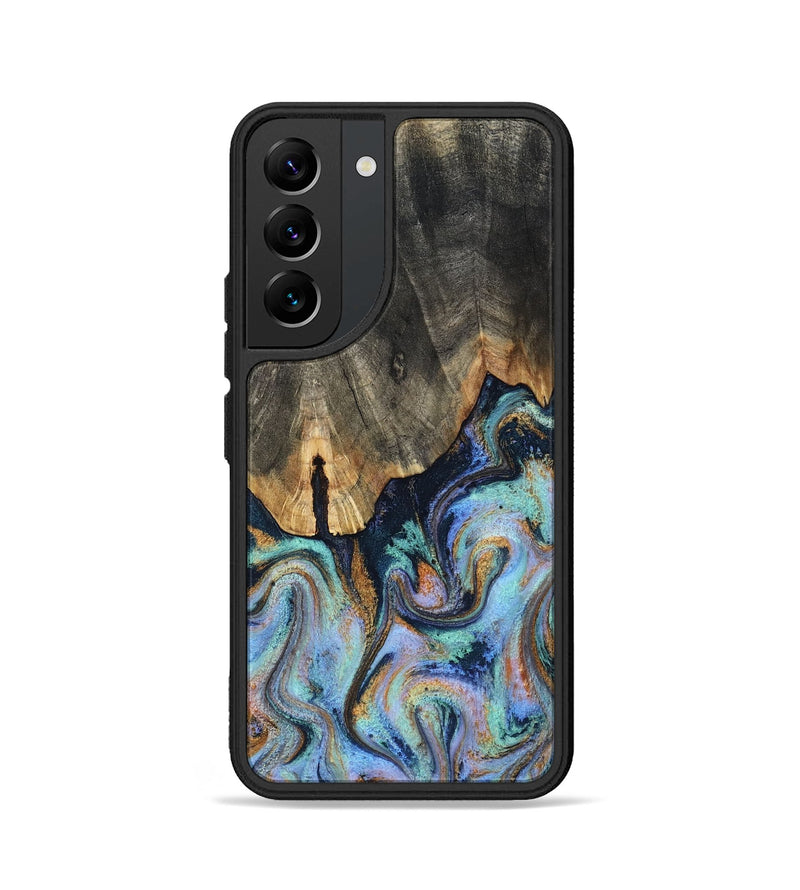 Galaxy S22 Wood Phone Case - Duncan (Teal & Gold, 819176)