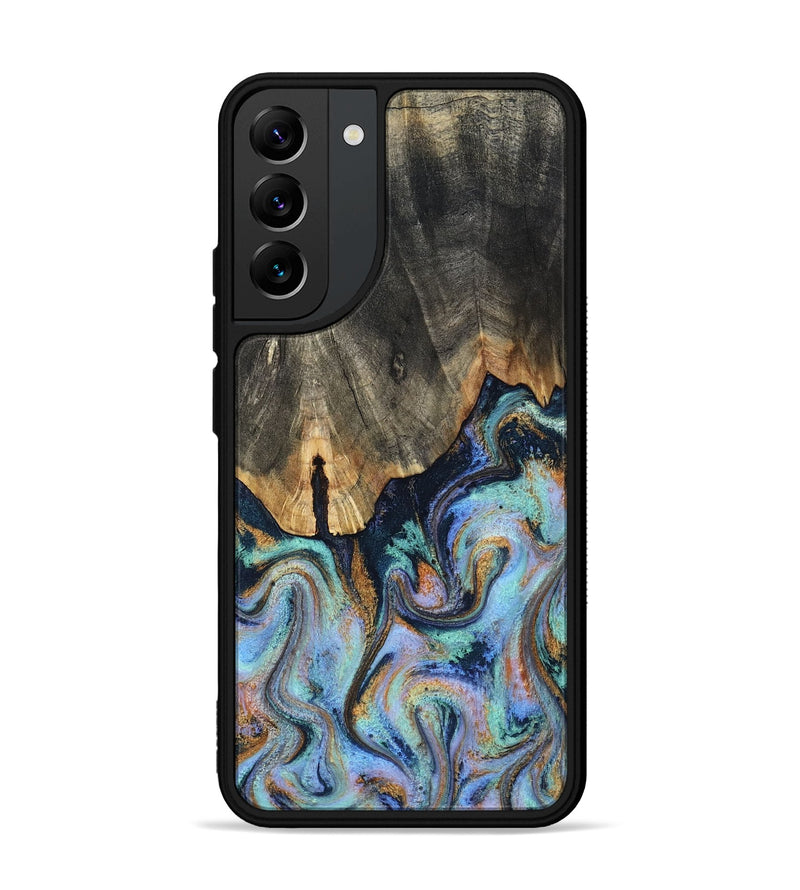 Galaxy S22 Plus Wood Phone Case - Duncan (Teal & Gold, 819176)