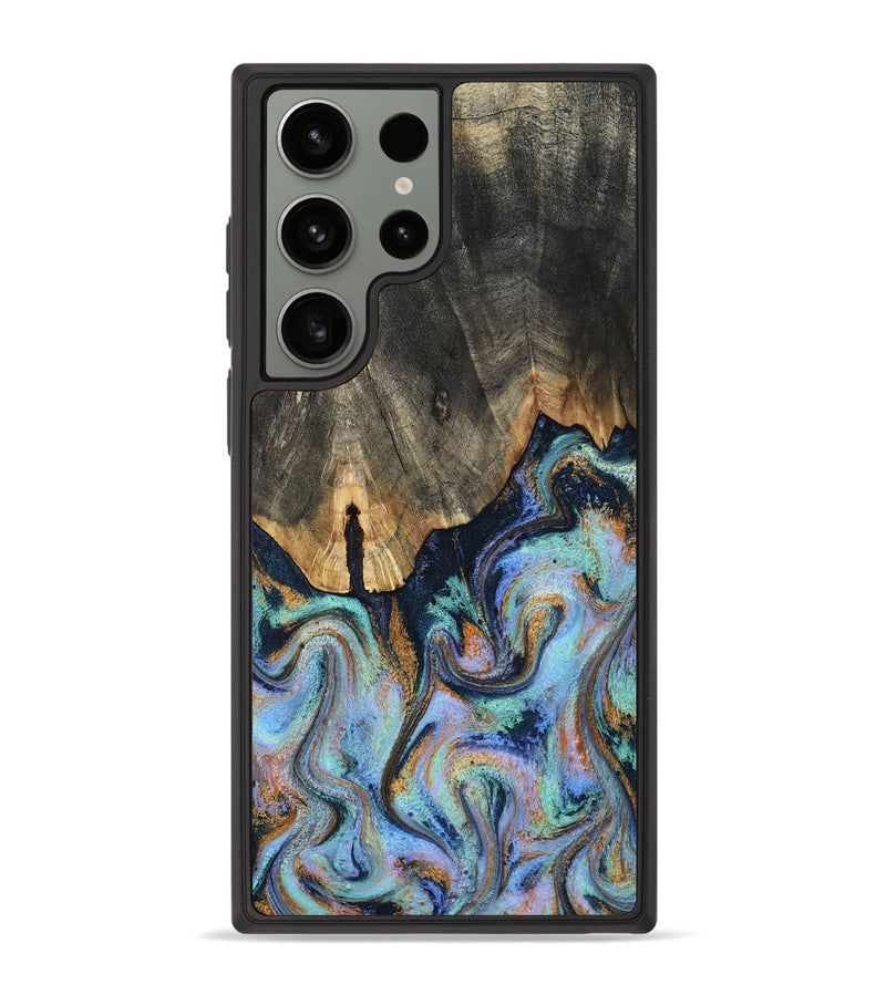 Galaxy S23 Ultra Wood Phone Case - Duncan (Teal & Gold, 819176)