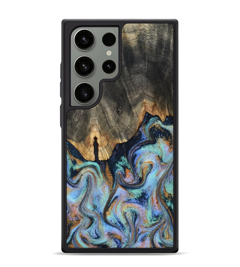 Galaxy S24 Ultra Wood Phone Case - Duncan (Teal & Gold, 819176)