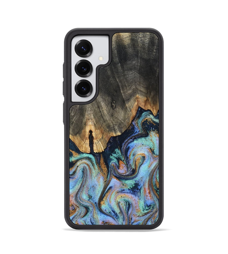 Galaxy S25 Wood Phone Case - Duncan (Teal & Gold, 819176)