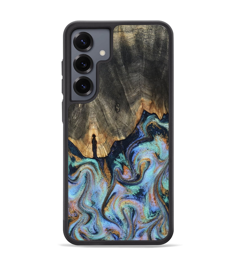 Galaxy S25 Plus Wood Phone Case - Duncan (Teal & Gold, 819176)