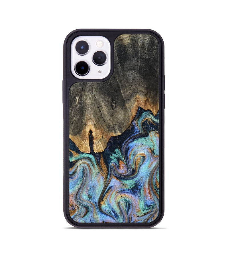 iPhone 11 Pro Wood Phone Case - Duncan (Teal & Gold, 819176)