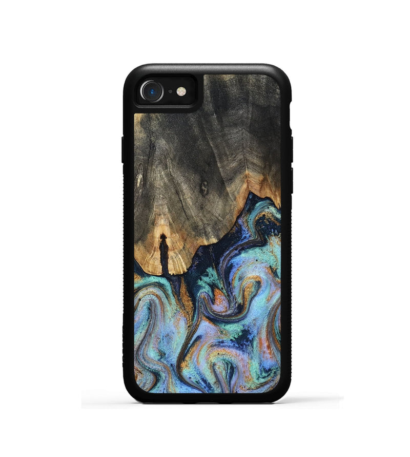 iPhone SE Wood Phone Case - Duncan (Teal & Gold, 819176)