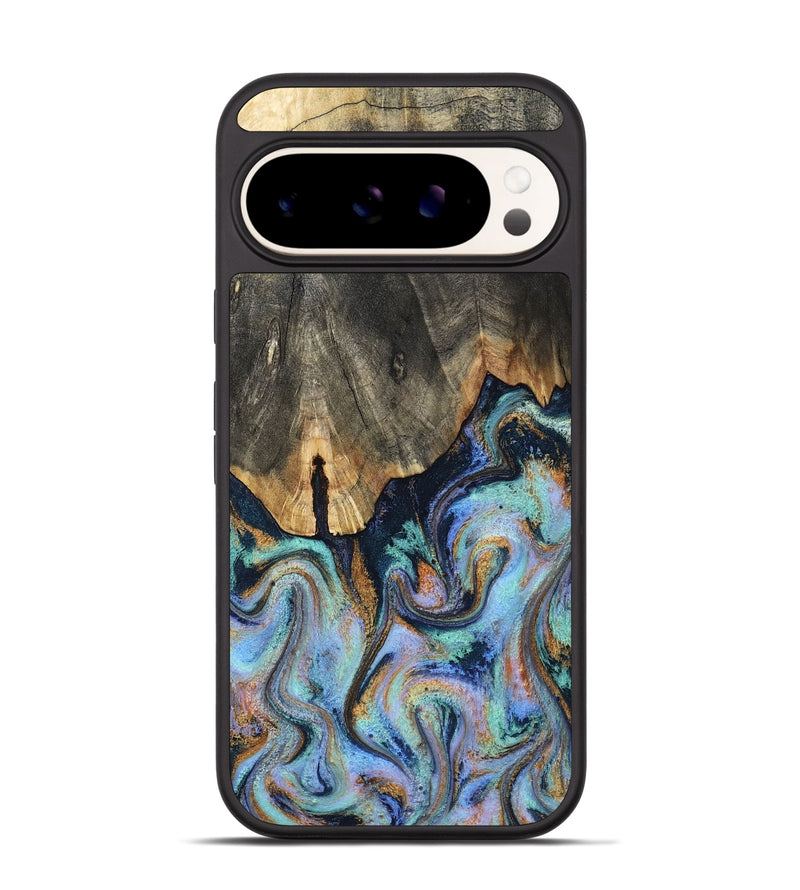 Pixel 9 Pro Wood Phone Case - Duncan (Teal & Gold, 819176)