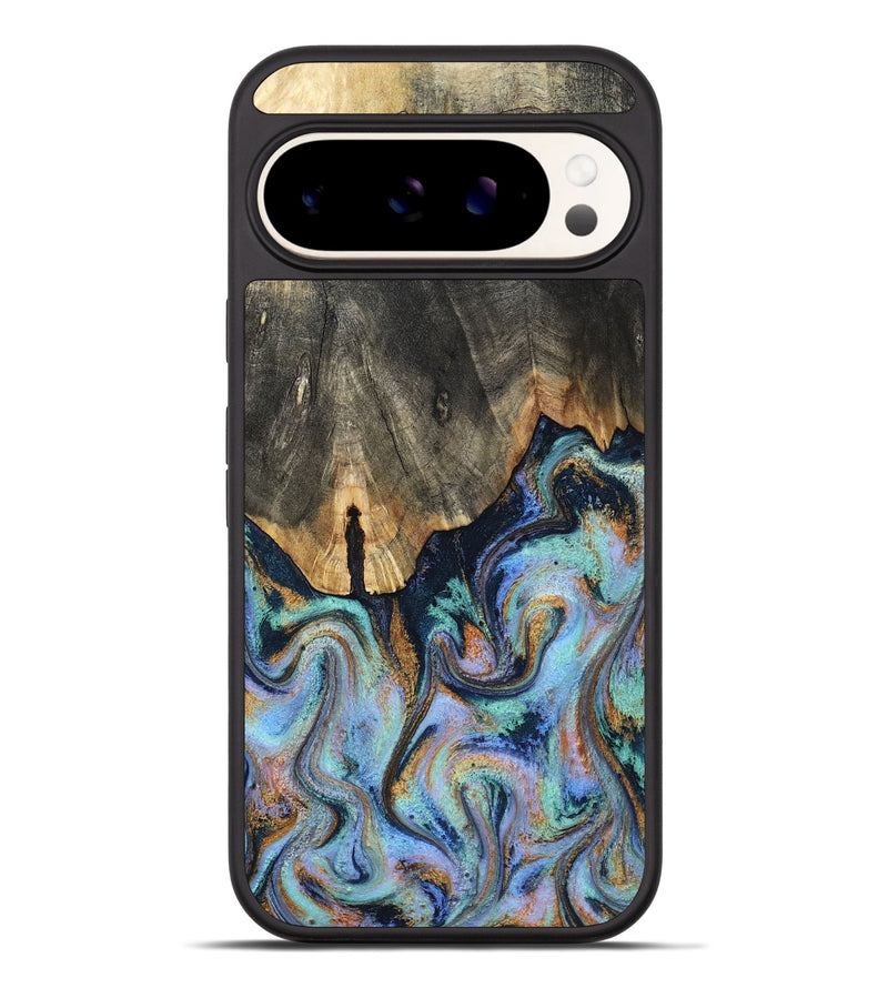 Pixel 9 Pro XL Wood Phone Case - Duncan (Teal & Gold, 819176)
