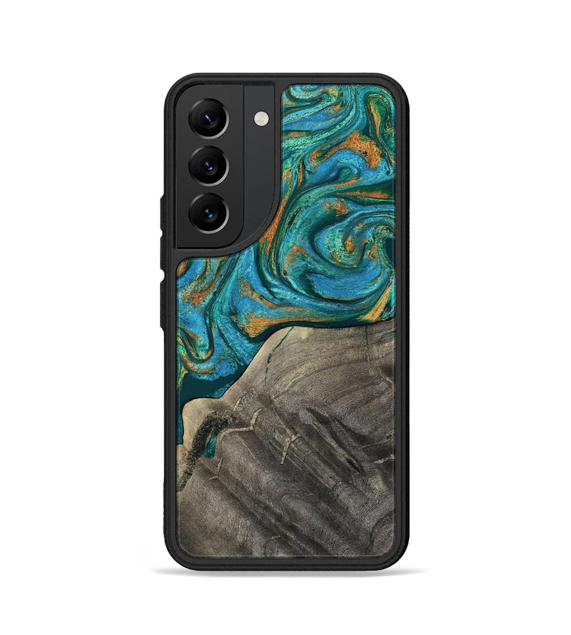 Galaxy S22 Wood Phone Case - Ocie (Teal & Gold, 819177)