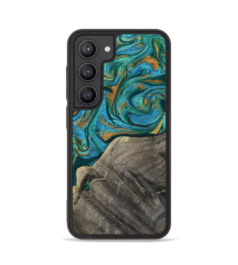 Galaxy S23 Wood Phone Case - Ocie (Teal & Gold, 819177)
