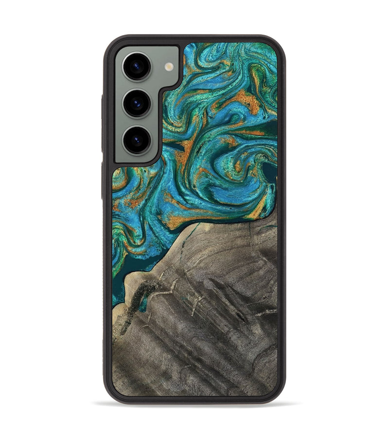 Galaxy S23 Plus Wood Phone Case - Ocie (Teal & Gold, 819177)