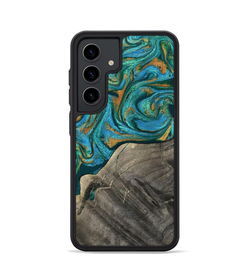 Galaxy S24 Wood Phone Case - Ocie (Teal & Gold, 819177)
